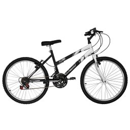 Bicicleta Feminina Preta Fosca e Branca Aro 24 18 Marchas Pro Tork Ultra - 1