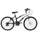 Ver imagem 1 de Bicicleta Feminina Preta Fosca e Branca Aro 24 18 Marchas Pro Tork Ultra