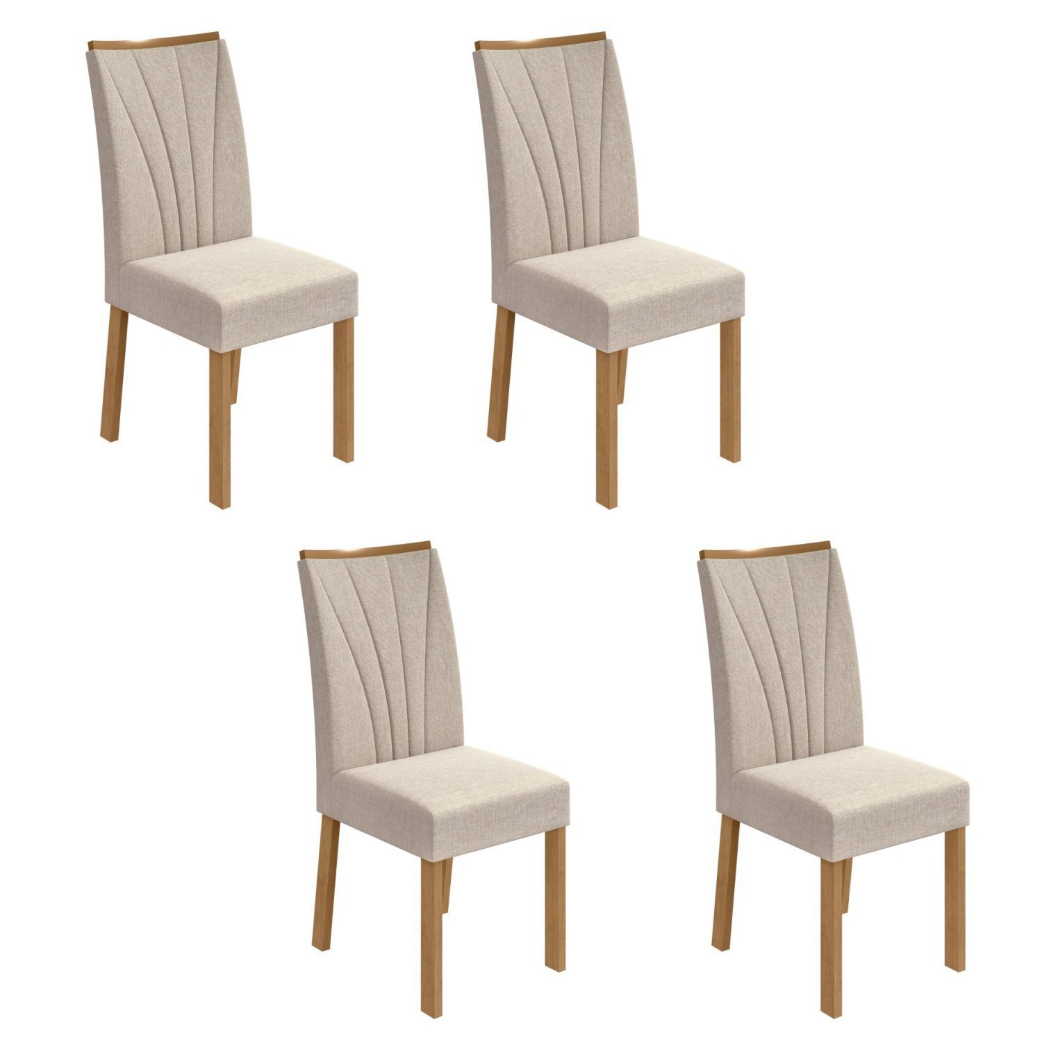 Conjunto 4 Cadeiras Estofadas Apogeu Móveis Lopas - 1