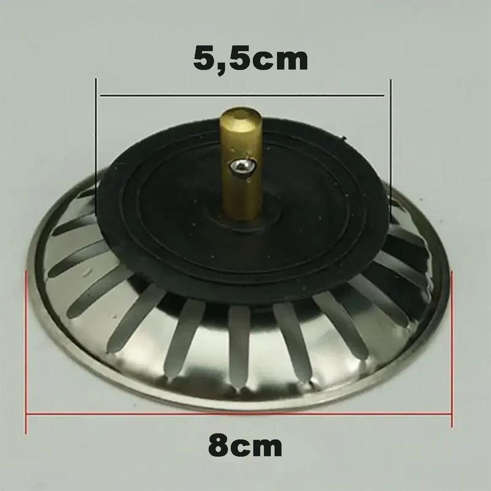 Ralo Valvula Dreno Filtro de Pia 10x10 Kit 4 Unidades Inox Sifao Tubo de Escoamento Cozinha Lavabo - 9