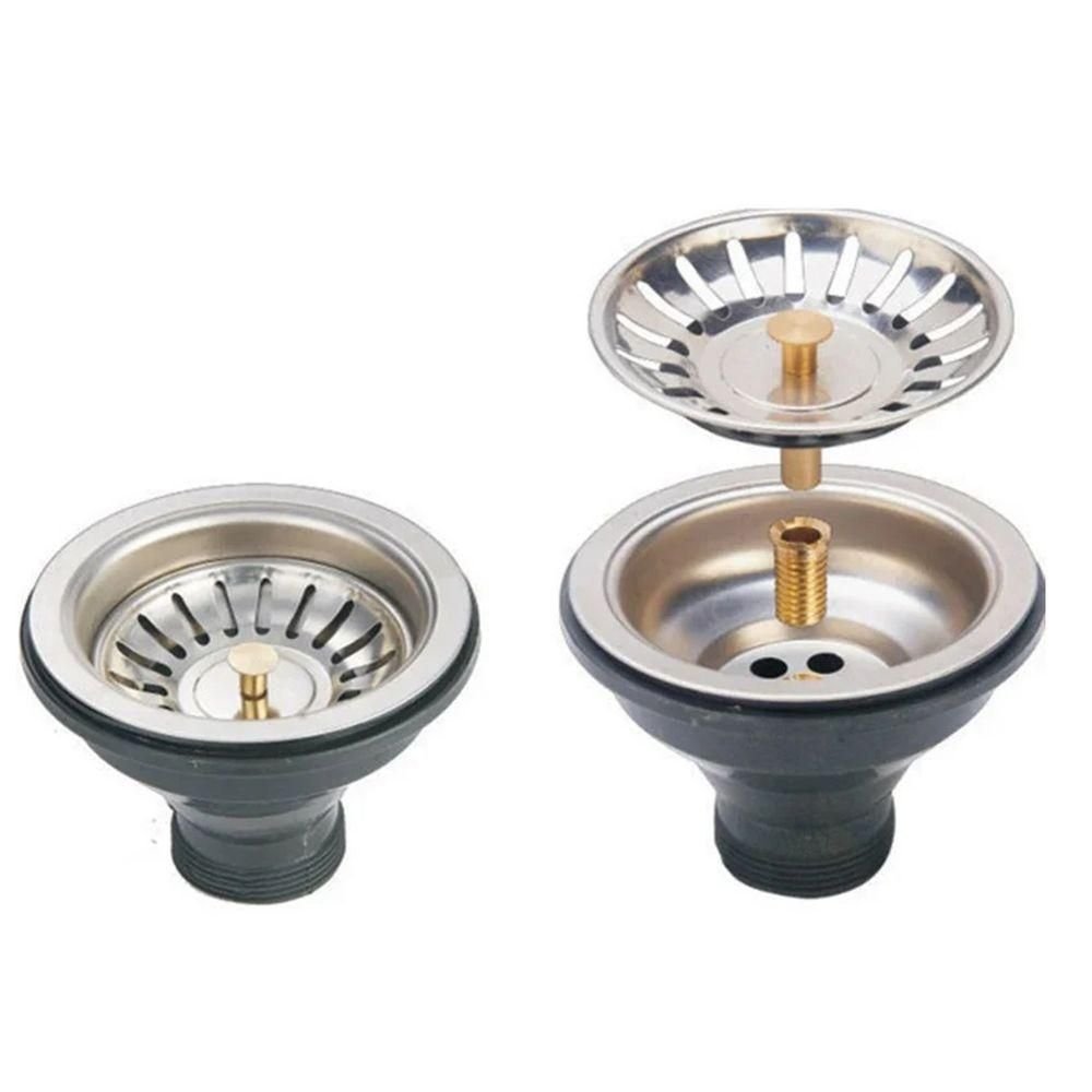 Ralo Valvula Dreno Filtro de Pia 10x10 Kit 4 Unidades Inox Sifao Tubo de Escoamento Cozinha Lavabo - 4