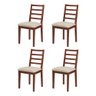 Conjunto de Jantar Mesa Tock 80cm com 4 Cadeiras Aline Linho Creme - Imbuia - 2
