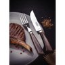Jogo de Talheres Tramontina 4 Peças em Aço Inox Forjado Cabo Castanho Estojo de Madeira - 4