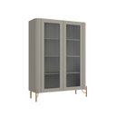 Ver imagem 2 de Cristaleira com 2 Portas 98,5cm Vidro Canelado Pés em Metal Bend Cinza/Grigio/Dourado