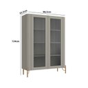 Ver imagem 3 de Cristaleira com 2 Portas 98,5cm Vidro Canelado Pés em Metal Bend Cinza/Grigio/Dourado