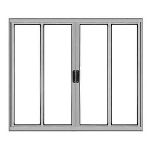 Janela de Alumínio Abertura Central 4 Folhas sem Grade 100x120cm Brilhante Allo Esquadrias