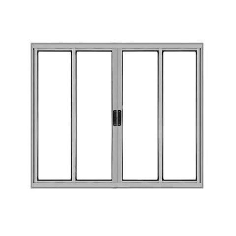 Janela de Alumínio Abertura Central 4 Folhas sem Grade 100x120cm Brilhante Allo Esquadrias