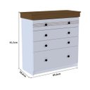 Ver imagem 3 de Cômoda England em MDF 89,8x92,5cm com 4 Gavetas Branco/Freijó ENG44