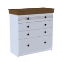 Ver imagem 2 de Cômoda England em MDF 89,8x92,5cm com 4 Gavetas Branco/Freijó ENG44