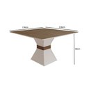 Ver imagem 4 de Mesa Quadrada Sala De Jantar com 8 Cadeiras Off White/Cedro Mônaco Dobuê 80x136