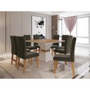 Ver imagem 1 de Mesa Quadrada Sala De Jantar com 8 Cadeiras Off White/Cedro Mônaco Dobuê 80x136