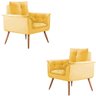 Conjunto de 2 Poltronas Opala Veludo Amarelo - Speciale Home - 1