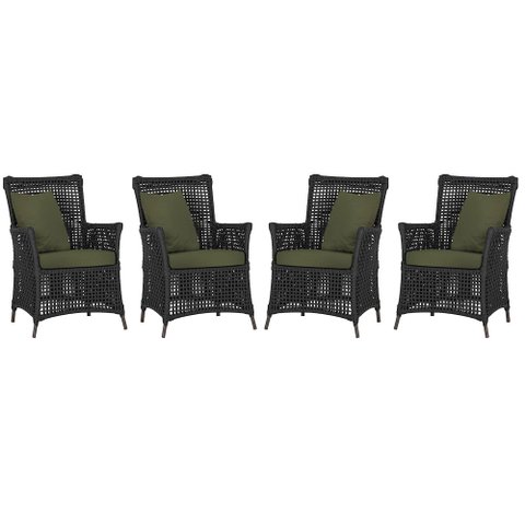 4 Poltronas Igapó Alumínio Micro Pintura Marrom Corda Náutica Estofado 13