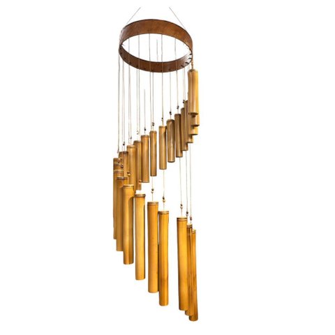 Mensageiro Dos Ventos Espiral Bambu Grande