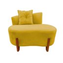 Ver imagem 3 de Namoradeira Sofá Feijão Luna 100cm Orgânica Couro Amarelo