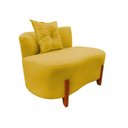 Ver imagem 4 de Namoradeira Sofá Feijão Luna 100cm Orgânica Couro Amarelo