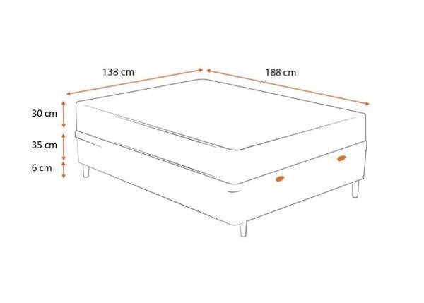 Cama Box Baú Casal 138 Tecido Sintético Marrom com Colchão Ortobom Airtech Spring Pocket D26 Bege 70 - 3