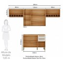 Ver imagem 3 de Cozinha Modulada Compacta 4 Peças 8 Portas MDF 280cm Itália Espresso Móveis