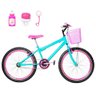 Bicicleta Aro 24 Aero + Kit Passeio Cor Verde Água e Pink - 2