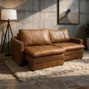 Ver imagem 1 de Sofá Cama Retrátil 200cm Kenai 2 Almofadas Couro Mel G34 - Gran Belo