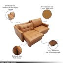 Ver imagem 3 de Sofá Cama Retrátil 200cm Kenai 2 Almofadas Couro Mel G34 - Gran Belo