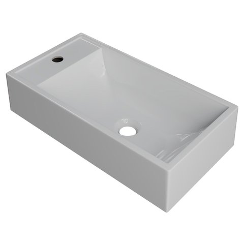 Cuba Pia de Apoio para Banheiro Retangular 54cm Alva C08 Branco - Mpozenato