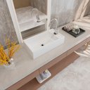 Ver imagem 5 de Cuba Pia de Apoio para Banheiro Retangular 54cm Alva C08 Branco - Mpozenato