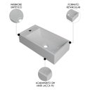 Ver imagem 3 de Cuba Pia de Apoio para Banheiro Retangular 54cm Alva C08 Branco - Mpozenato