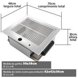 Churrasqueira Cooktop De Embutir A Gás Saro CHEGLP Inox - 5