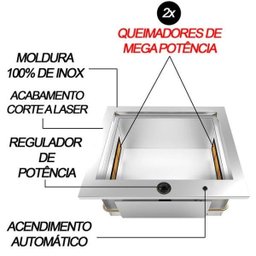 Churrasqueira Cooktop De Embutir A Gás Saro CHEGLP Inox - 4