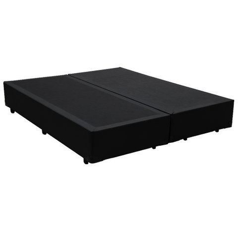 Base Box Queen Bipartido NK Camas Sintético Preto 40x158x198