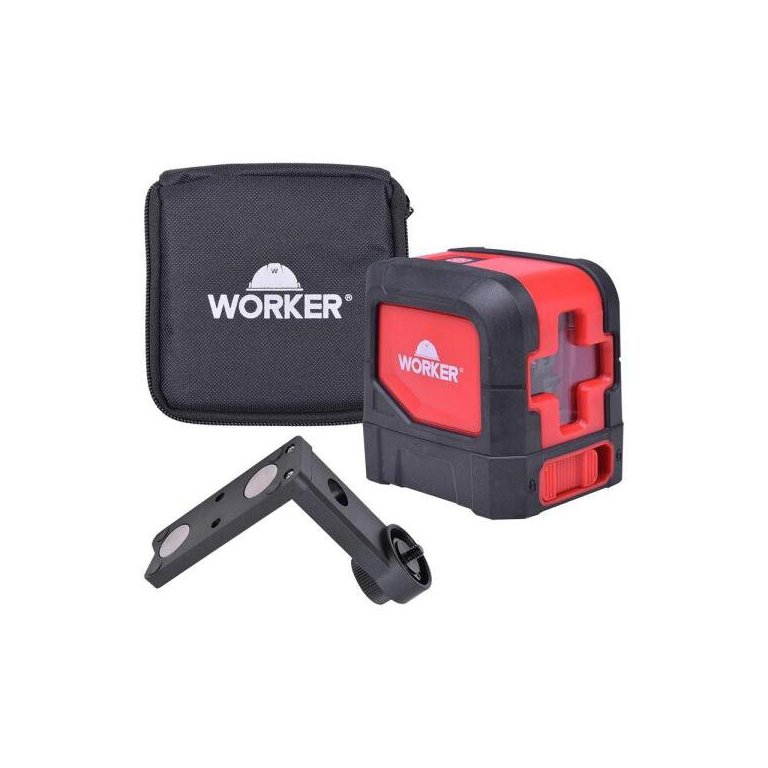 Nível A Laser Worker 964670 Autonivelamento 15 Metros Preto/Vermelho