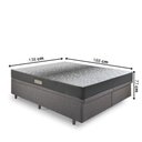 Ver imagem 2 de Cama Baú Casal 138x188 Bipartido Linho Cinza com Dual Firm Espuma Ecoflex
