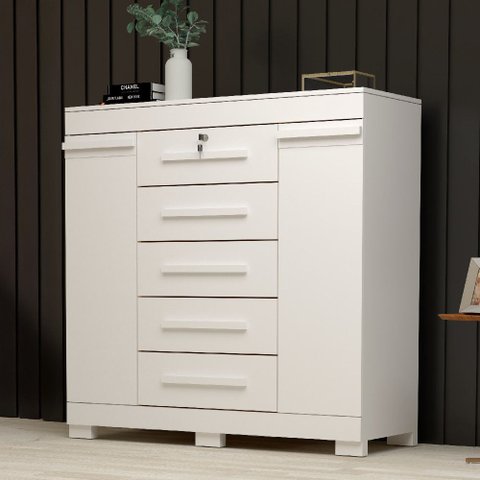 Cômoda Sapateira 2 Portas 5 Gavetas Diana Prime com Pés e Chave Acp Móveis