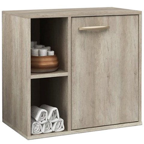Balcão Gabinete Suspenso Para Banheiro 60 cm Com 01 Porta Anne B06 Barrique - Lyam Decor