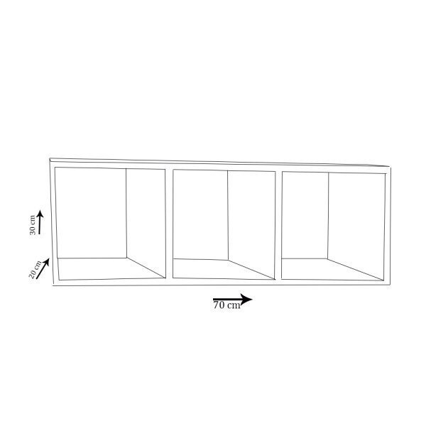 Nicho Triplo Trovarelli 70x25x20 Madeirado - 4