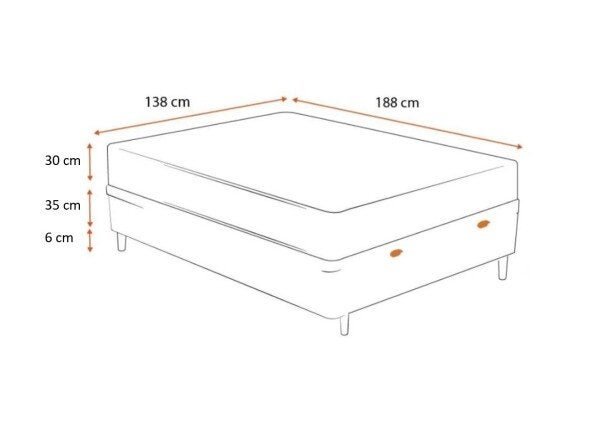 Cama Box Baú Casal 138 Tecido Sintético Branco com Colchão Ortobom Airtech Spring Pocket D26 Bege 70 - 3