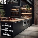 Ver imagem 1 de Adesivo de Parede Frase Cerveja Churrasco e Amigos Decoração Bar Kanto Store Branco