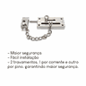 Kit Segurança Fecho para Porta 2 em 1 + Olho Mágico Cromado Pado Fecho de Seguranca com Corrente Sm - 4