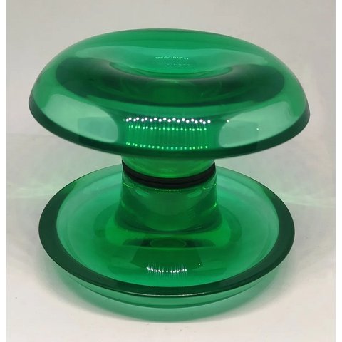 Puxador duplo redondo de resina para porta de vidro verde grande Sabatini