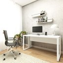 Ver imagem 1 de Mesa Escrivaninha P/ Estudos Pé Metal 150cm X 60cm F5 Office