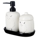 Ver imagem 3 de Jogo de Banheiro Porcelana Lavabo Dispenser Líquido Bandeja