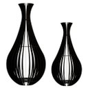 Ver imagem 1 de Abajur Grande de Chão GOTAS DE ORVALHO MDF Luminária -:Preto/Kit com 2 - 90x40cm e 75x40cm