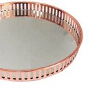 Ver imagem 2 de Bandeja Metal com Espelho Redonda Rose Gold 26cm Class Home