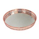Ver imagem 1 de Bandeja Metal com Espelho Redonda Rose Gold 26cm Class Home