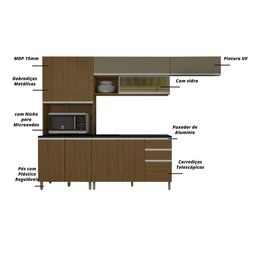 Armário de Cozinha Completa 4 Peças Carvalho/Camurça - 14 Armário de Cozinha Completa 4 Peças Carvalho/Camurça - 14
