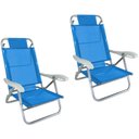 Ver imagem 1 de Kit 2 Cadeira de Praia Alumínio 5 Posições Azul Zaka
