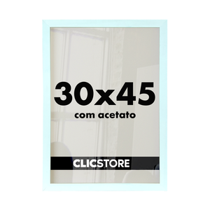 Moldura 30x45cm com Acetato e Fundo para Quadros Diplomas Certificados Fotos:branco