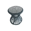 Ver imagem 1 de Mesa de Centro Sol em Corda Náutica e Base em Alumínio Cinza 70cm Cinza