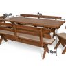Conjunto Kit Mesa Rústica de Churrasco 1 Mesa + 4 Bancos Estofados Nude - Imbuia - 4